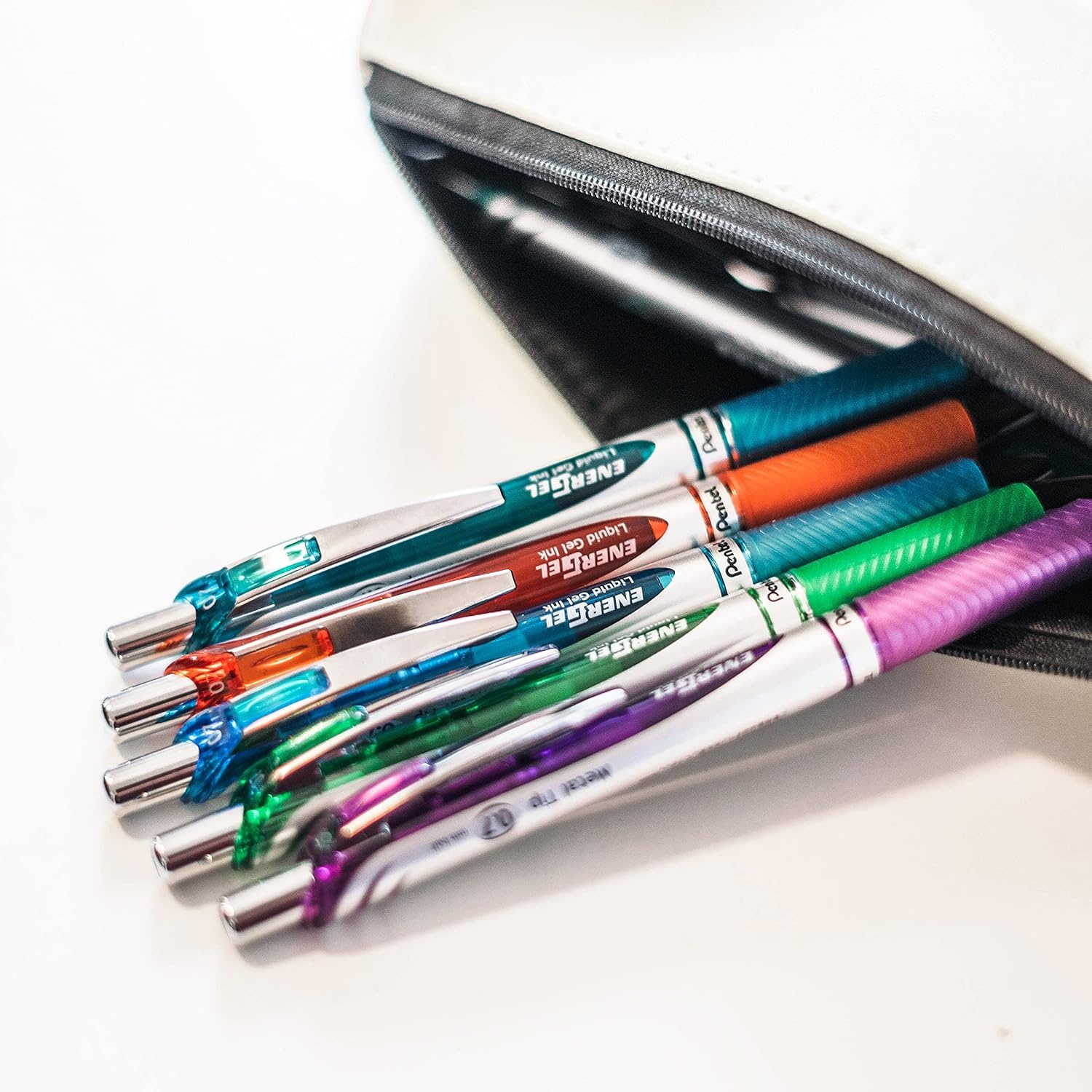 image:imagePentel EnerGel Pearl Deluxe RTX Retractable Liquid Gel Pen 07mm Accent Violet Ink Box of 12 BL77PWVPink