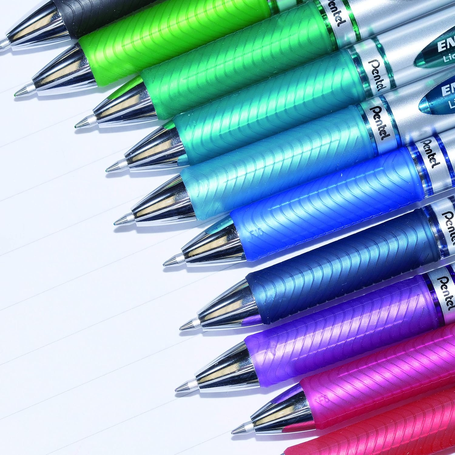 image:imagePentel EnerGel Pearl Deluxe RTX Retractable Liquid Gel Pen 07mm Accent Violet Ink Box of 12 BL77PWVPink