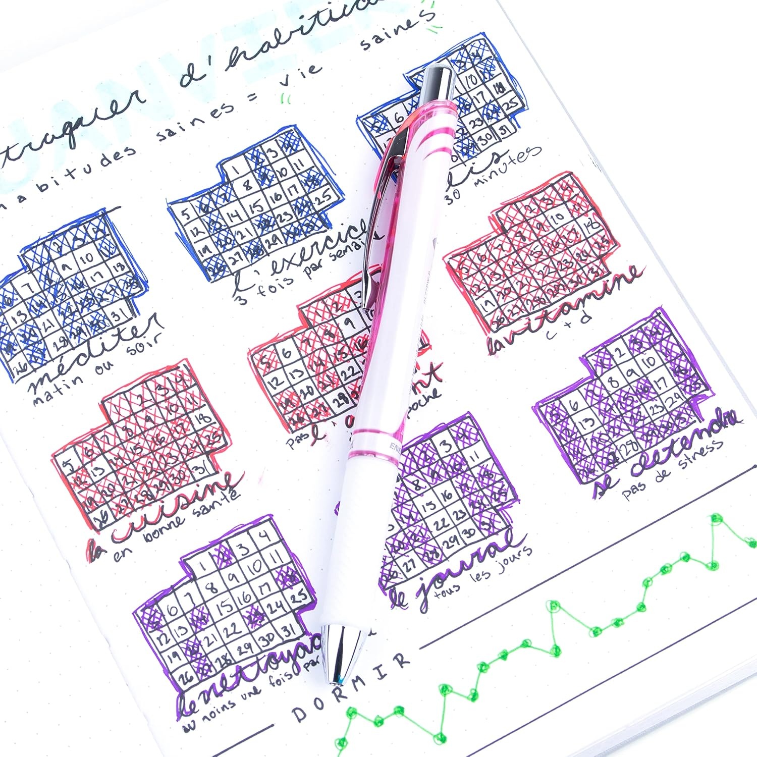 image:imagePentel EnerGel Pearl Deluxe RTX Retractable Liquid Gel Pen 07mm Accent Violet Ink Box of 12 BL77PWVPink