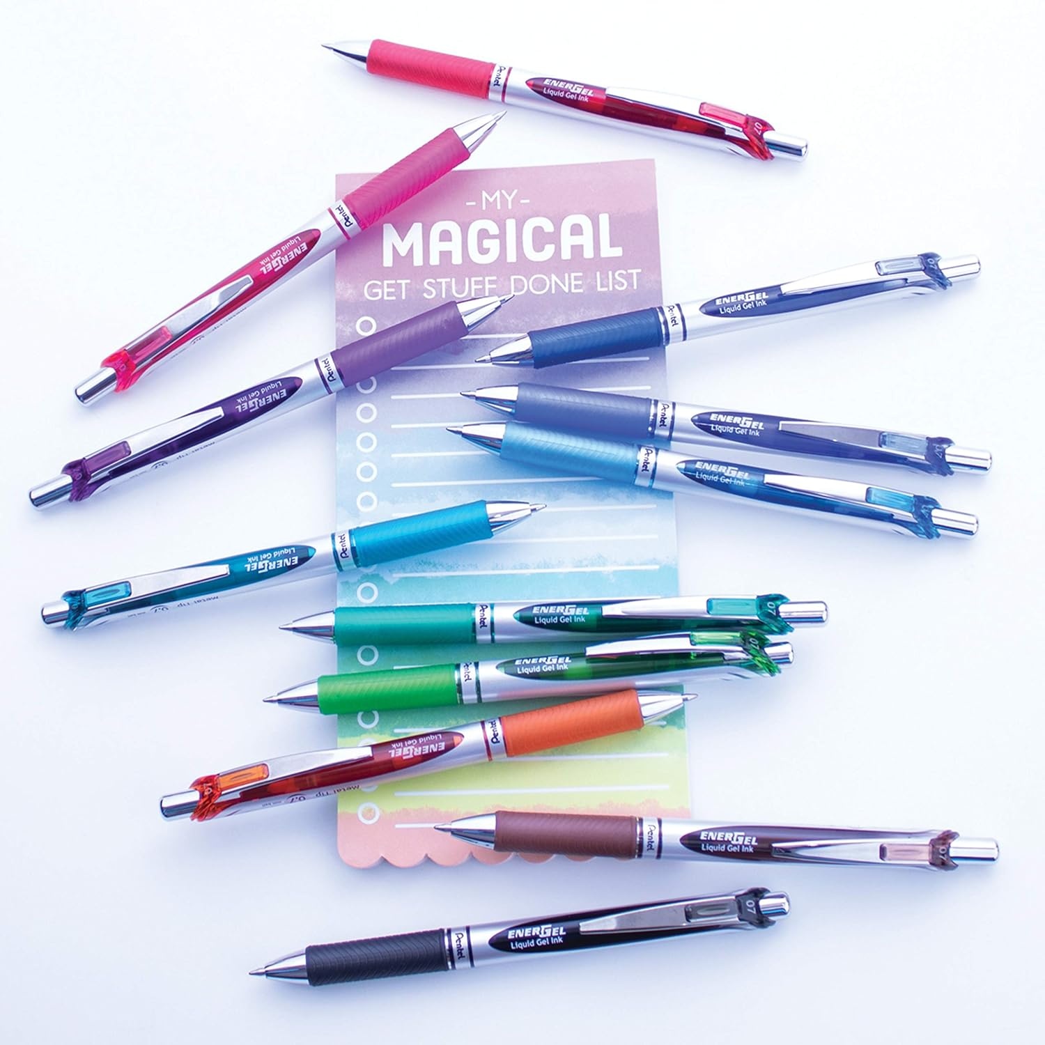 image:imagePentel EnerGel Pearl Deluxe RTX Retractable Liquid Gel Pen 07mm Accent Violet Ink Box of 12 BL77PWVPink