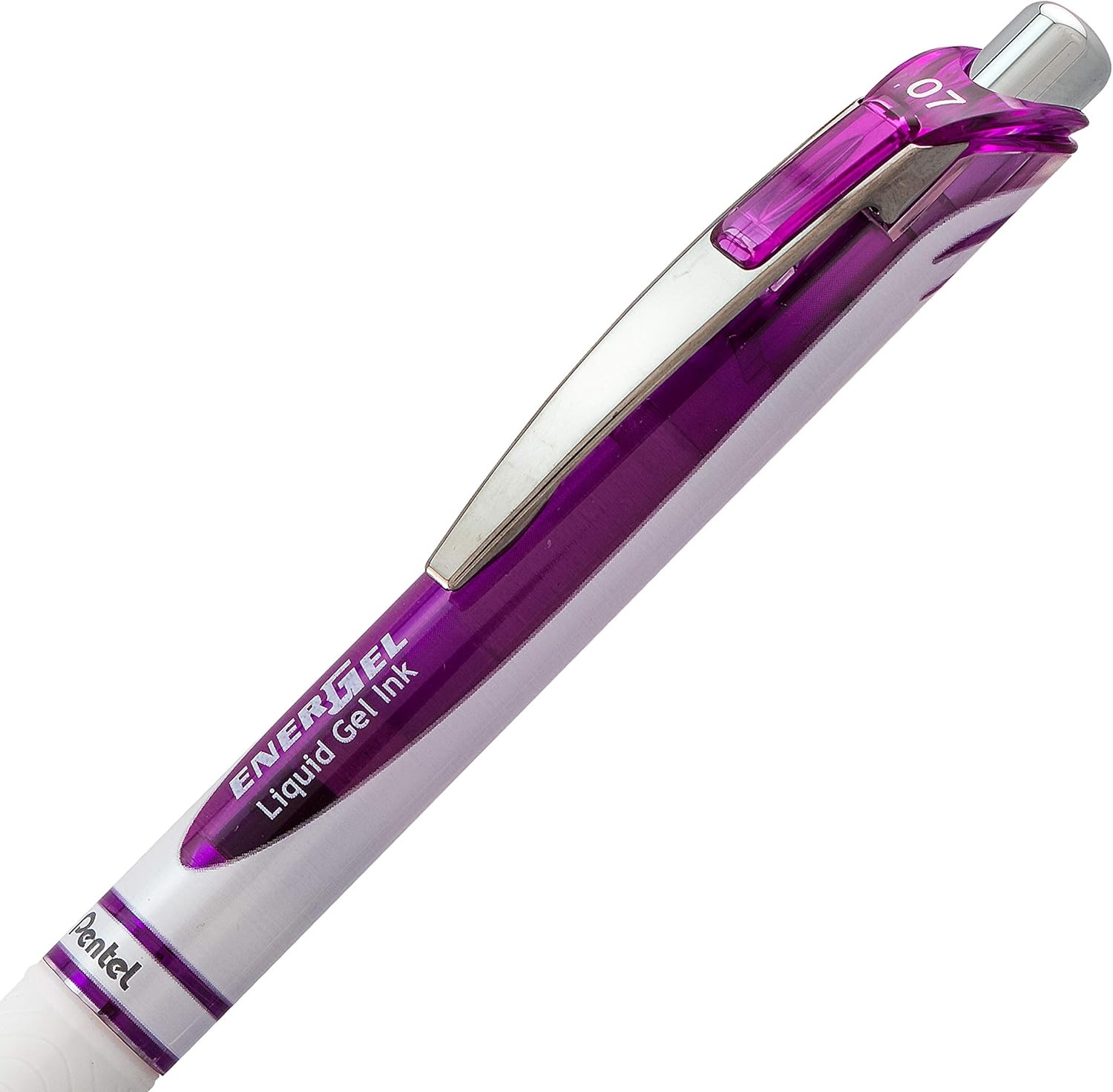 image:imagePentel EnerGel Pearl RTX Retractable Liquid Gel Pen 07mm Medium Line Needle Tip Black Ink 12 pack BLN77PWAViolet