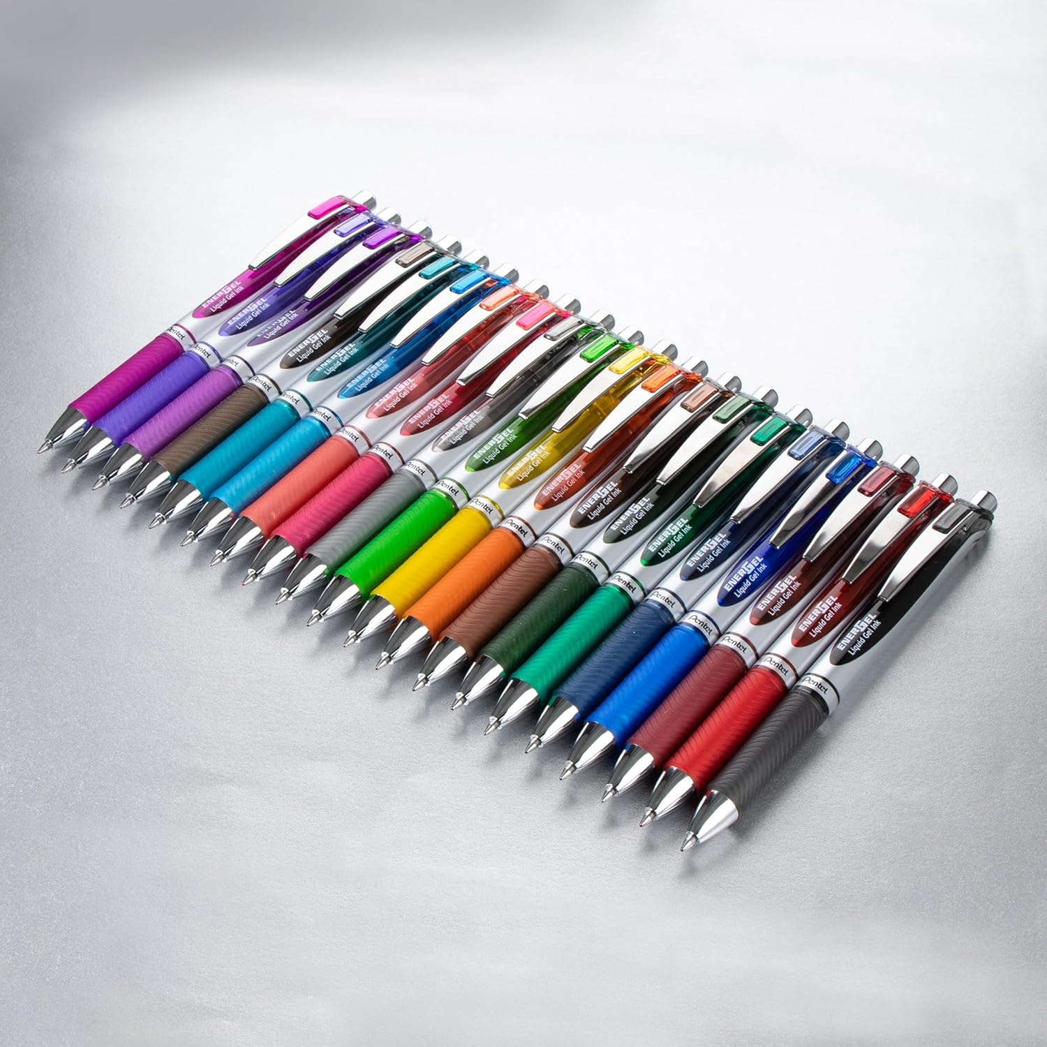 image:imagePentel EnerGel RTX Retractable Liquid Gel Pen 07mm Medium Line Metal Tip Assorted Ink Colors 20 Pack BL77BP20M20 Count Pack of 1