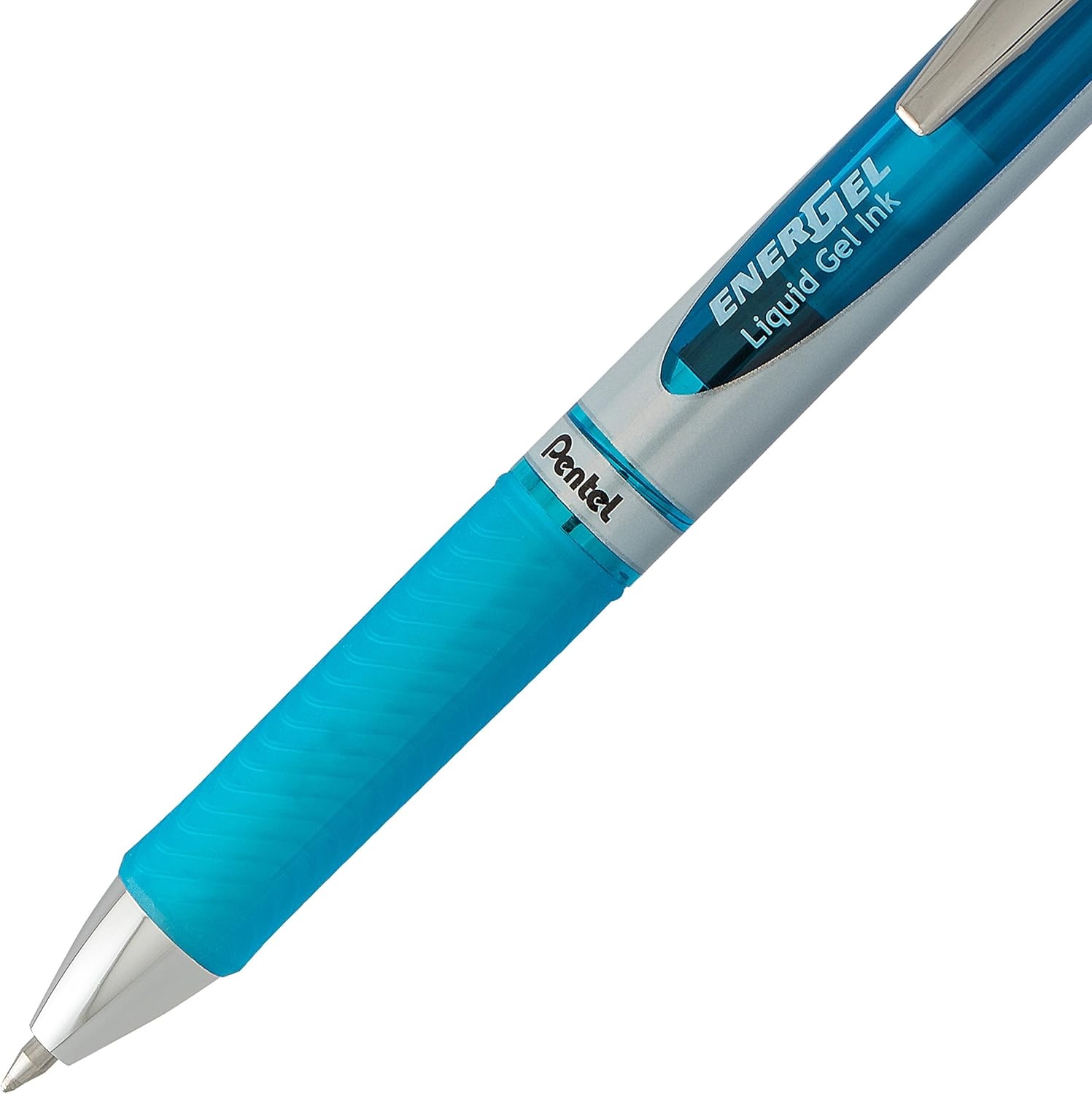 image:imagePentel EnerGel RTX Retractable Liquid Gel Pen 07mm Medium Line Metal Tip Green Ink Pack of 2 BL77BP2DSky Blue