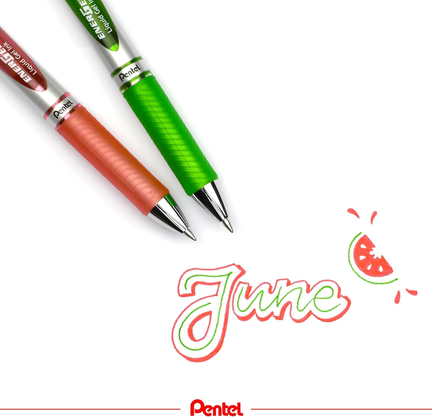 image:imagePentel EnerGel RTX Retractable Liquid Gel Pen 07mm Metal Tip Medium Line Lime Green Ink Box of 12 BL77K