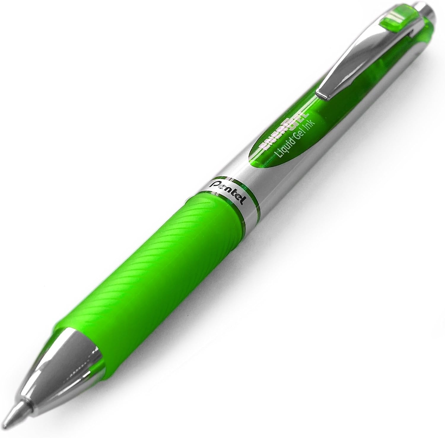 image:imagePentel EnerGel RTX Retractable Liquid Gel Pen 07mm Metal Tip Medium Line Lime Green Ink Box of 12 BL77K