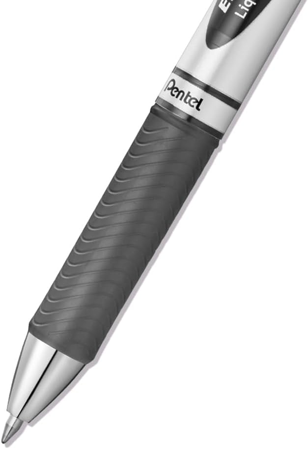 image:imagePentel EnerGel RTX Retractable Liquid Gel Pen 07mm Metal Tip Medium Line Navy Blue Ink Box of 12 BL77CABlack