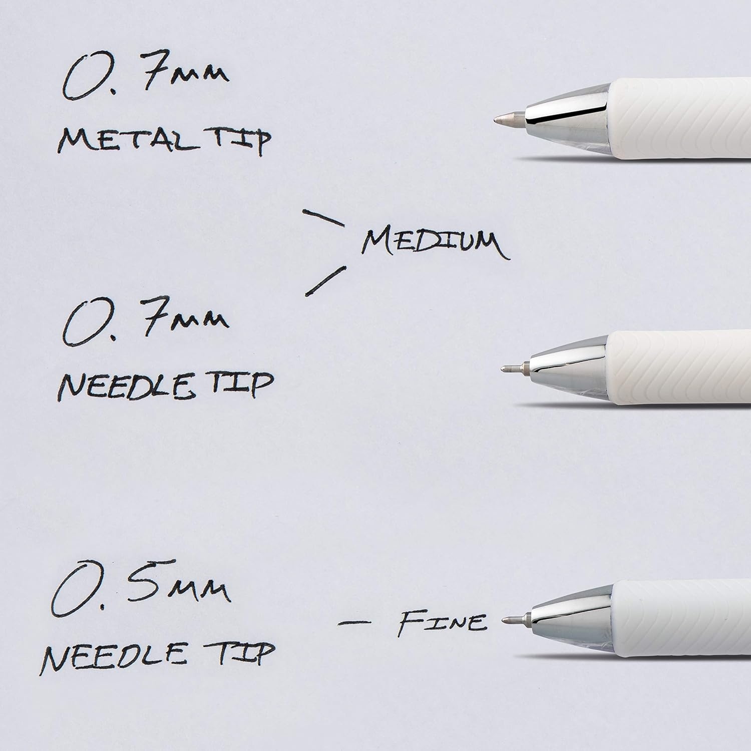 image:imagePentel EnerGel RTX Retractable Metal Tip Pen 07mm 9 Black Ink 3 Blue Ink with 2 Refills BL77O14CBlackBlueViolet