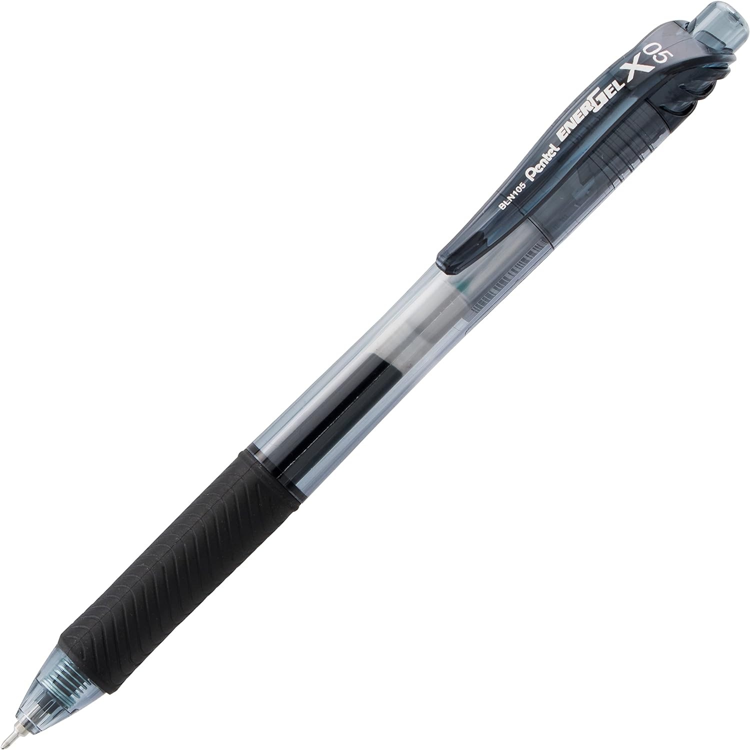image:imagePentel EnerGelX Retractable Liquid Gel Pen 05mm Fine Line Needle Tip Black Ink 4 Pack BLN105BP4A
