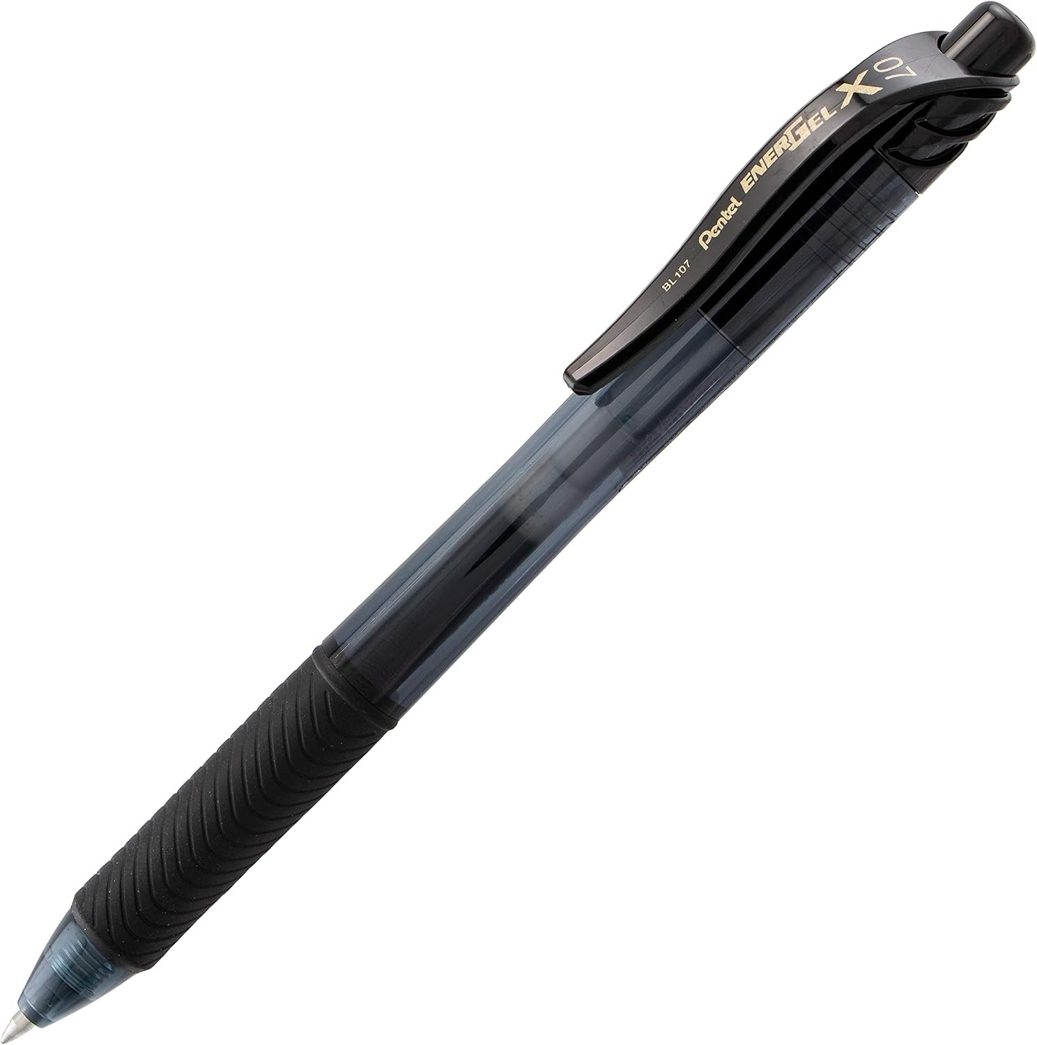 image:imagePentel EnerGelX Retractable Liquid Gel Pen 07 mm Medium Line Black Ink Box of 12 BL107A