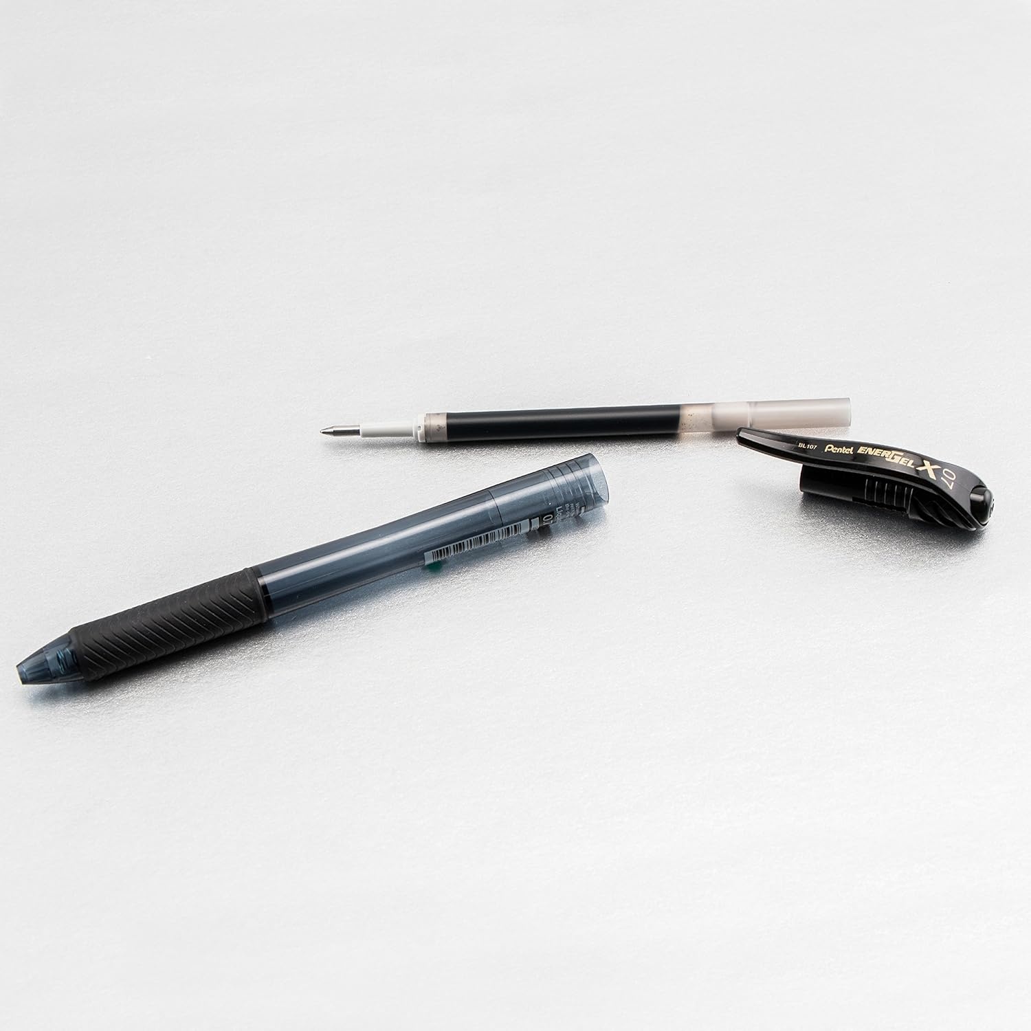 image:imagePentel EnerGelX Retractable Liquid Gel Pen 07 mm Medium Line Black Ink Box of 12 BL107A