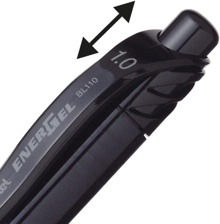 image:imagePentel EnerGelX Retractable Liquid Gel Pen 10mm Bold Line Black Ink Box of 12 BL110A