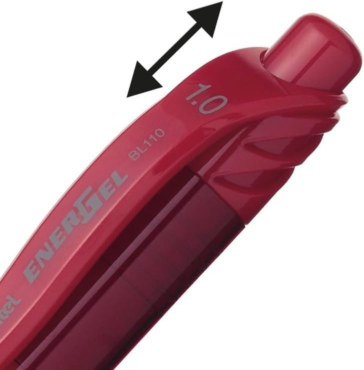 image:imagePentel EnerGelX Retractable Liquid Gel Pen 10mm Metal Tip Red Ink Box of 12 BL110B