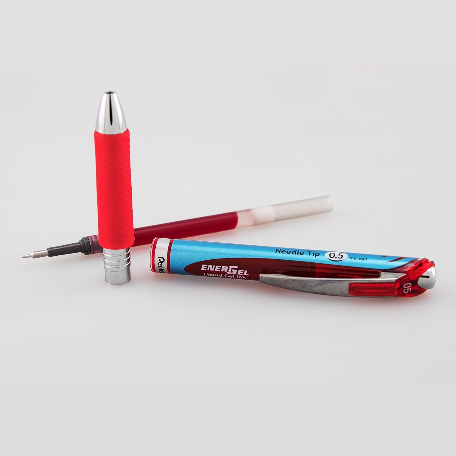 image:imagePentel Gel Ink Pen EnerGel RTX Retractable Gel Pen 05mm Needle Tip Red Ink 3 Pack BLN75BP3BRed