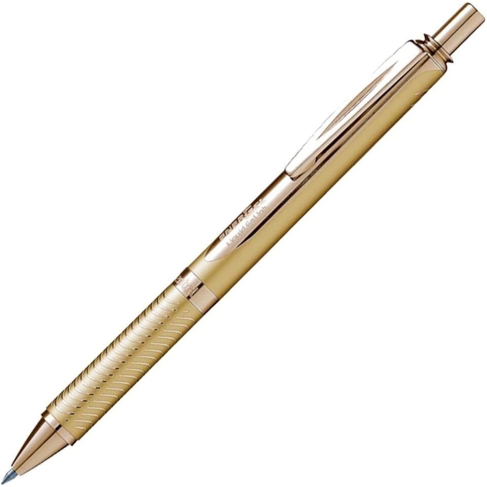 image:imagePentel EnerGel Alloy Retractable Liquid Gel Pen Red Barrel Black Ink 1 pack BL407BAGold