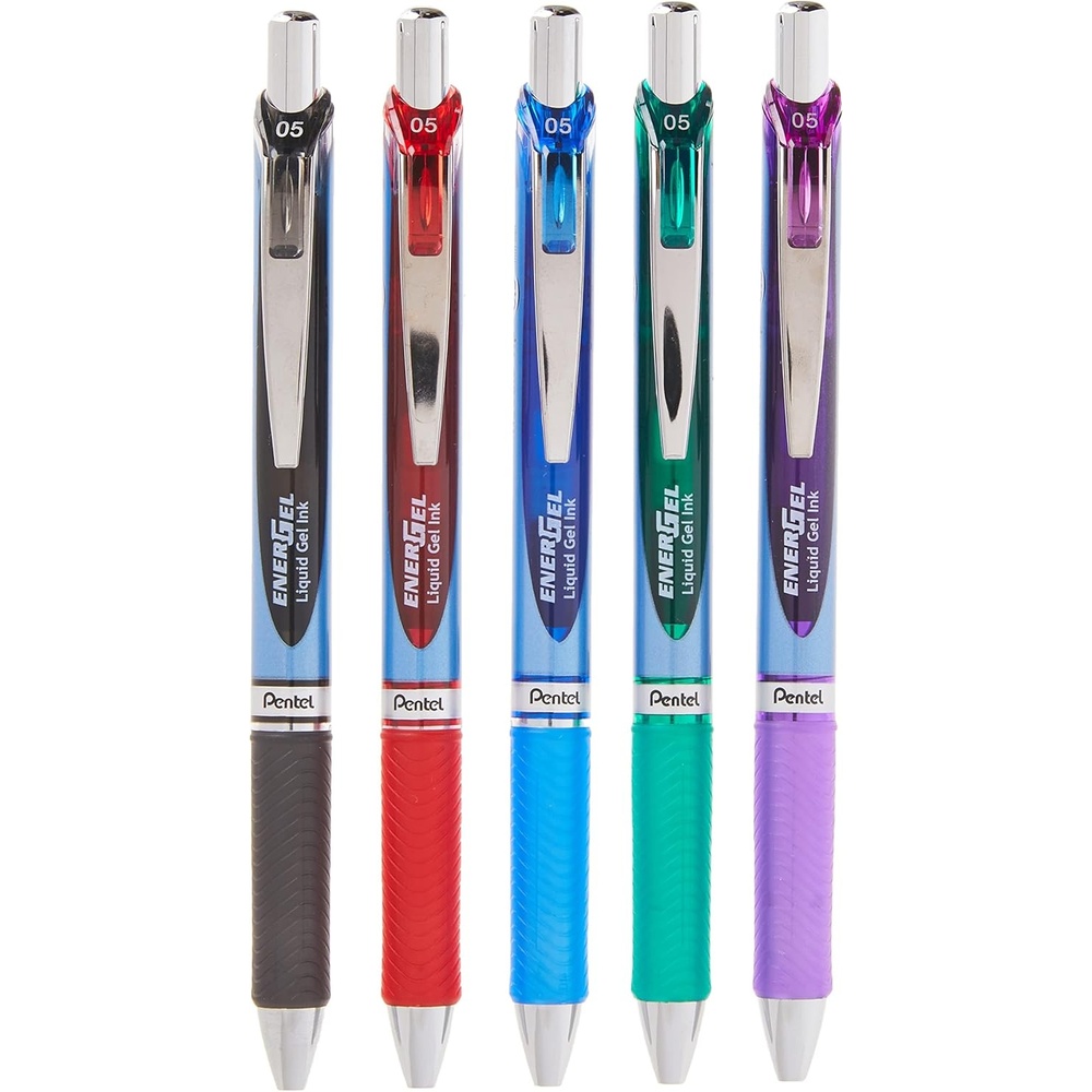 image:imagePentel EnerGel Deluxe RTX Retractable Liquid Gel Pen Medium Line Needle Tip Violet Ink Box of 12 BLN77VAssorted