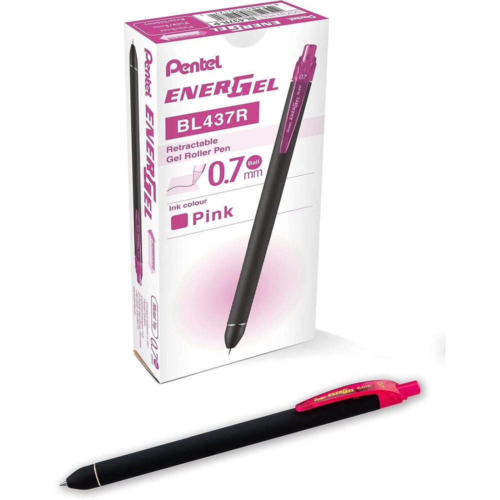 image:imagePentel EnerGel Kuro Liquid Gel Pen 07mm Medium line Orange Ink 12 Pack BL437R1FPink
