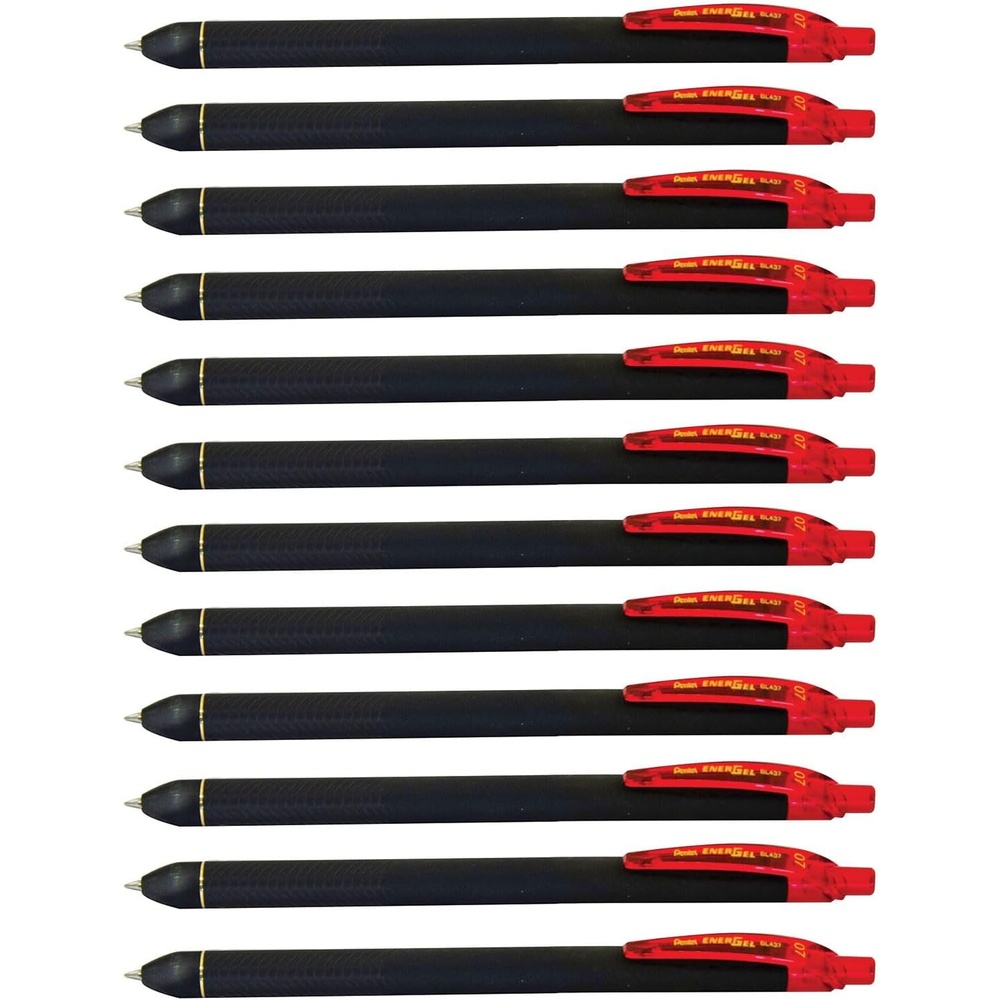 image:imagePentel EnerGel Kuro Liquid Gel Pen 07mm Medium line Orange Ink 12 Pack BL437R1FRed