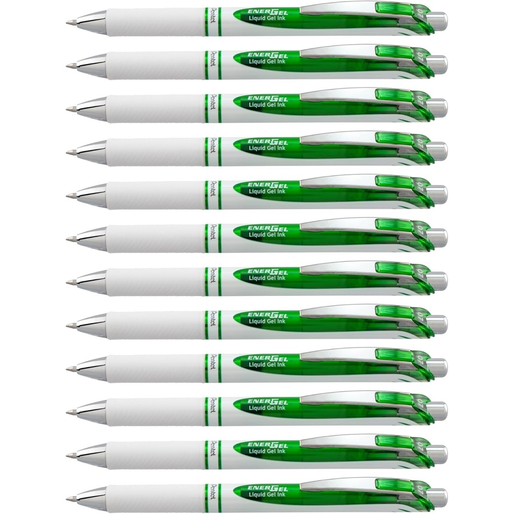 image:imagePentel EnerGel Pearl Deluxe RTX Retractable Liquid Gel Pen 07mm Accent Violet Ink Box of 12 BL77PWVLime Green