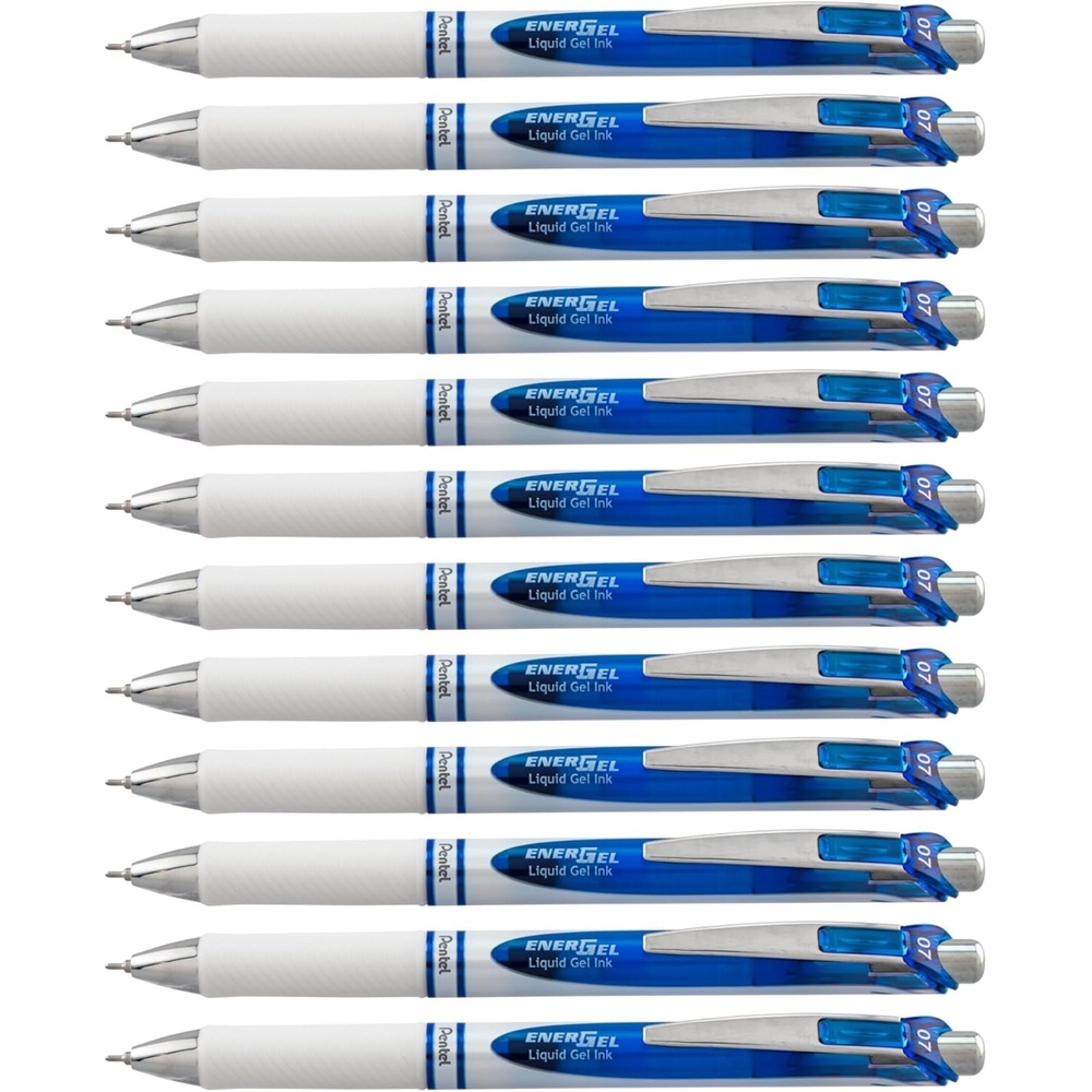 image:imagePentel EnerGel Pearl RTX Retractable Liquid Gel Pen 07mm Medium Line Needle Tip Black Ink 12 pack BLN77PWABlue