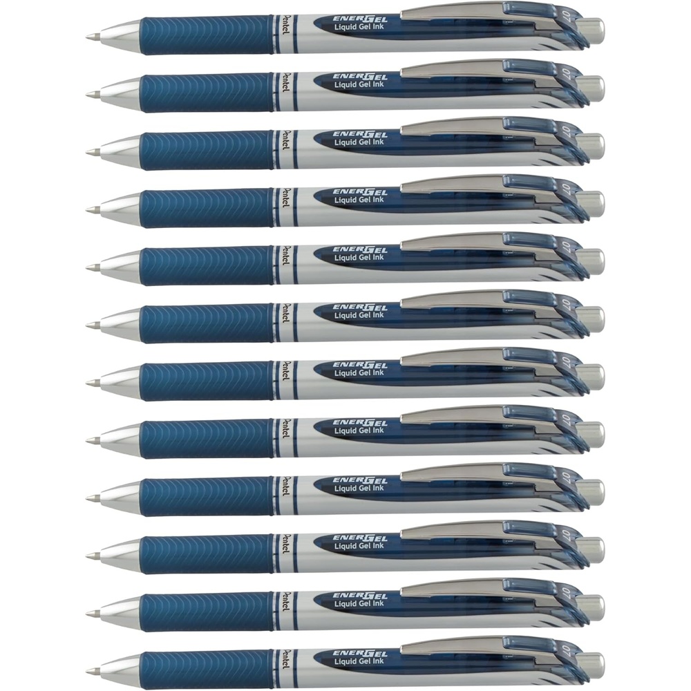 image:imagePentel EnerGel RTX Retractable Liquid Gel Pen 07mm Metal Tip Medium Line Navy Blue Ink Box of 12 BL77CABlue