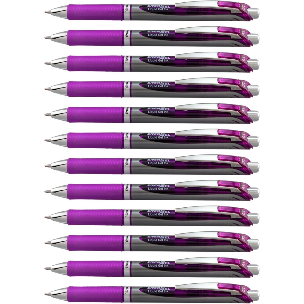 image:imagePentel EnerGel RTX Retractable Liquid Gel Pen Bold Line Metal Tip Violet Ink BL80V Pack of 1 12 Count TotalViolet