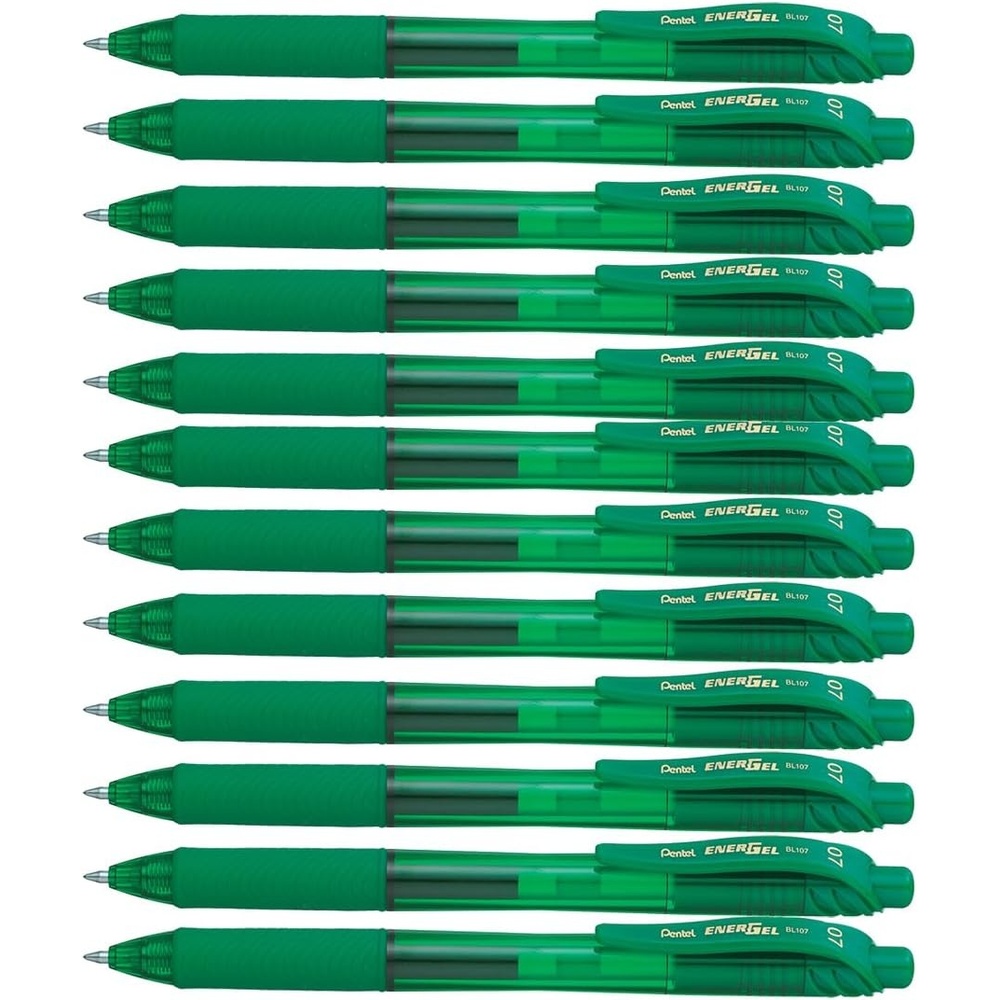image:imagePentel EnerGelX Retractable Liquid Gel Pen 07mm Metal Tip Sky Blue Ink Box of 12 BL107SGreen