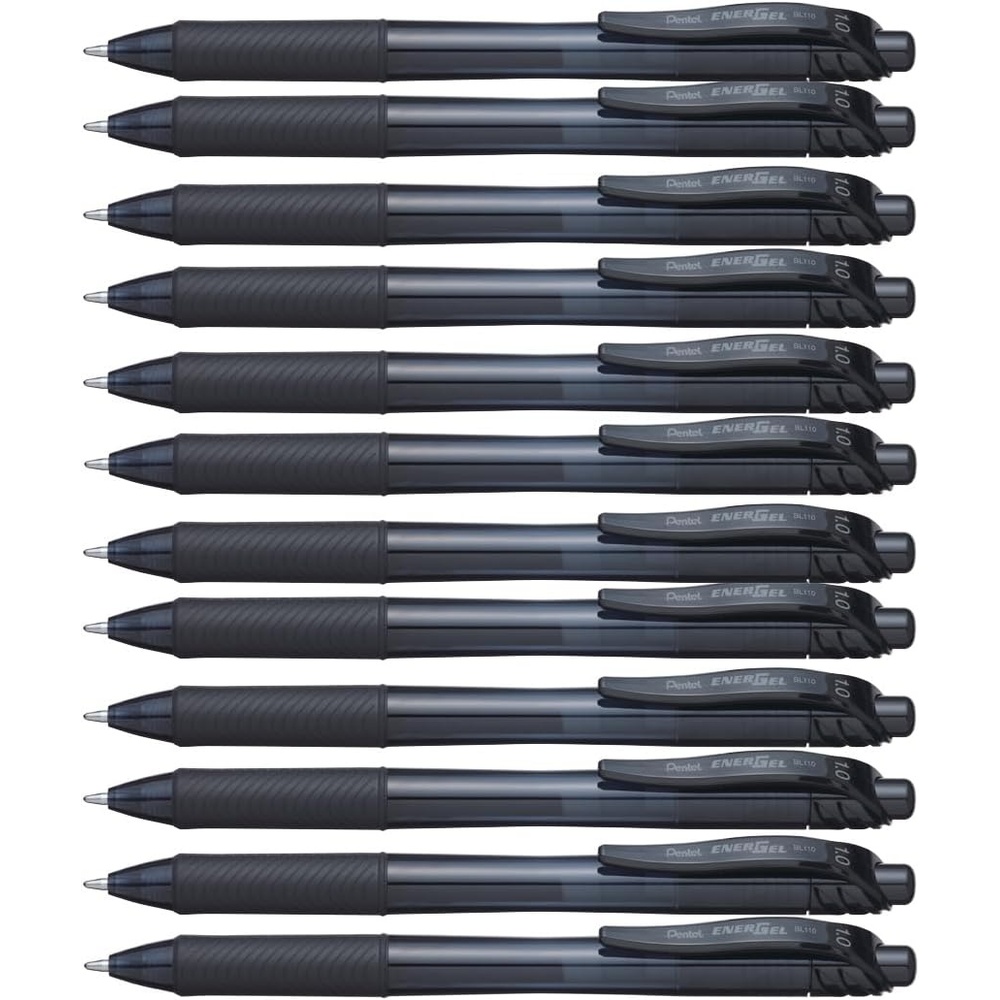 image:imagePentel EnerGelX Retractable Liquid Gel Pen 10mm Bold Line Black Ink Box of 12 BL110A