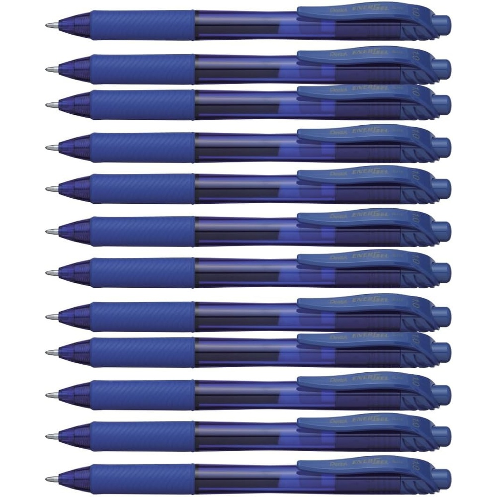 image:imagePentel EnerGelX Retractable Liquid Gel Pen 10mm Metal Tip Blue Ink Box of 12 BL110C