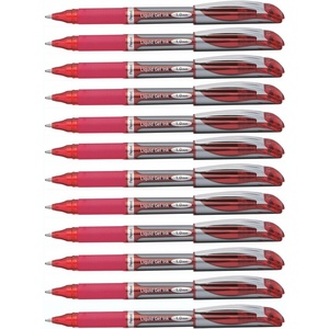 image:imagePentel ENERGEL Deluxe Liquid Gel Pen Bold Line Metal Tip Violet Ink Box of 12 BL60VRed