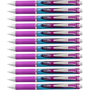 image:imagePentel EnerGel Deluxe RTX Retractable Liquid Gel Pen Medium Line Needle Tip Violet Ink Box of 12 BLN77VViolet