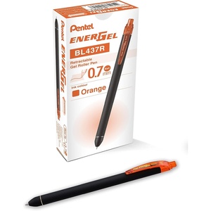 image:imagePentel EnerGel Kuro Liquid Gel Pen 07mm Medium line Orange Ink 12 Pack BL437R1FOrange