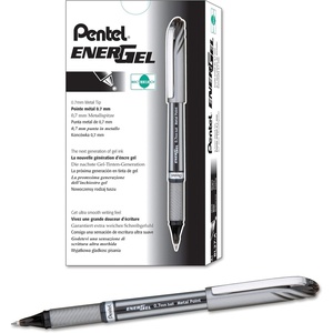 image:imagePentel EnerGel NV Liquid Gel Pen 07mm Medium Line Capped Metal Tip Black Ink Box of 12 BL27ABL27A