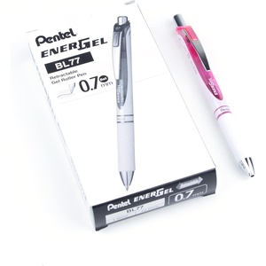image:imagePentel EnerGel Pearl Deluxe RTX Retractable Liquid Gel Pen 07mm Accent Violet Ink Box of 12 BL77PWVPink