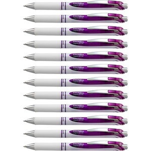 image:imagePentel EnerGel Pearl Deluxe RTX Retractable Liquid Gel Pen 07mm Accent Violet Ink Box of 12 BL77PWVViolet