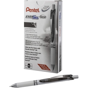 image:imagePentel EnerGel Pearl RTX Retractable Liquid Gel Pen 07mm Medium Line Needle Tip Black Ink 12 pack BLN77PWABlack