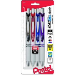 image:imagePentel EnerGel Pearl Retractable Gel Pen 07mm Metal Tip Medium Point Accent Black Ink 3PKAssorted