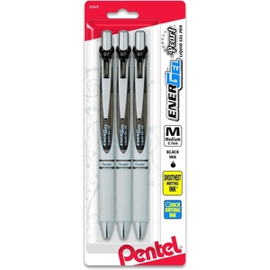 image:imagePentel EnerGel Pearl Retractable Gel Pen 07mm Metal Tip Medium Point Accent Black Ink 3PKBlack