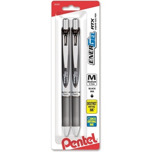 image:imagePentel EnerGel RTX Retractable Liquid Gel Pen 07mm Medium Line Metal Tip Green Ink Pack of 2 BL77BP2DBlack