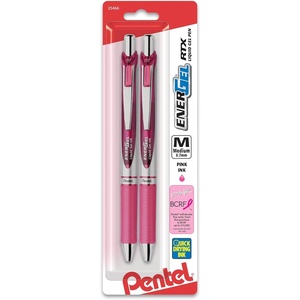 image:imagePentel EnerGel RTX Retractable Liquid Gel Pen 07mm Medium Line Metal Tip Green Ink Pack of 2 BL77BP2DPink