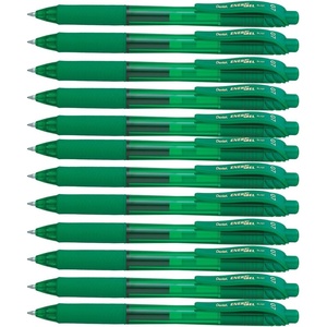 image:imagePentel EnerGelX Retractable Liquid Gel Pen 07mm Metal Tip Sky Blue Ink Box of 12 BL107SGreen