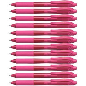image:imagePentel EnerGelX Retractable Liquid Gel Pen 07mm Metal Tip Sky Blue Ink Box of 12 BL107SPink