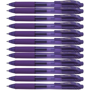 image:imagePentel EnerGelX Retractable Liquid Gel Pen 07mm Metal Tip Sky Blue Ink Box of 12 BL107SViolet