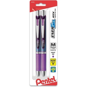 image:imagePentel Gel Ink Pen EnerGel RTX Retractable Gel Pen 07mm Needle Tip Violet Ink 2 Pack BLN77BP2VViolet