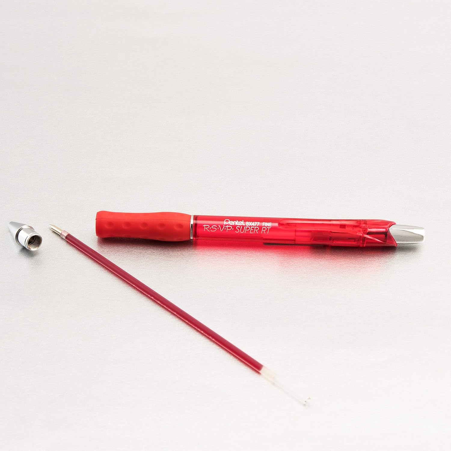 image:imagePentel RSVP Super RT Ballpoint Pen 07mm Fine Line Assorted Ink Pack of 4 BX477BP4M
