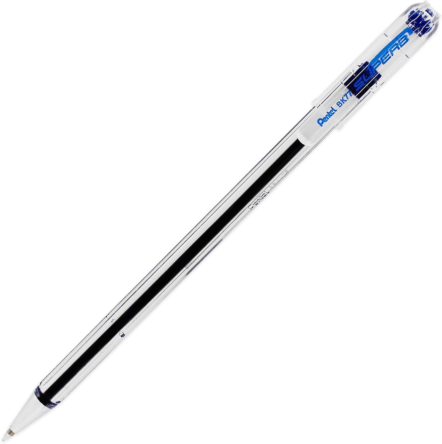 image:imagePentel Superb Ballpoint Pen Ball Point Pens 07mm Nib Tip 025mm Line Width Fine Line Refillable Ink BK77 Pack Of 6 Black Blue amp Violet Ink