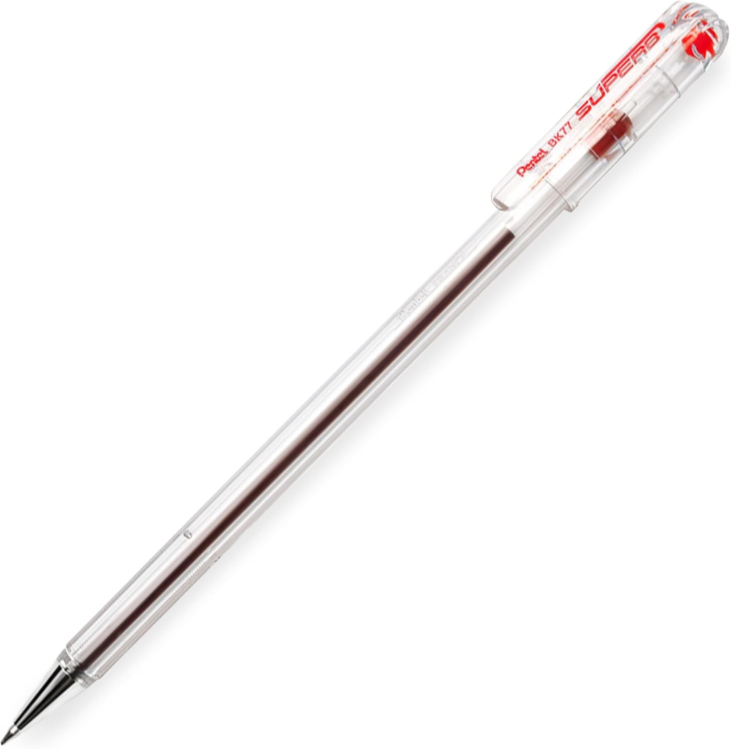 image:imagePentel Superb Ballpoint Pen Ball Point Pens 07mm Nib Tip 025mm Line Width Fine Line Refillable Ink BK77 Red Ink Pack of 8 in Envelope Gift Packaging8