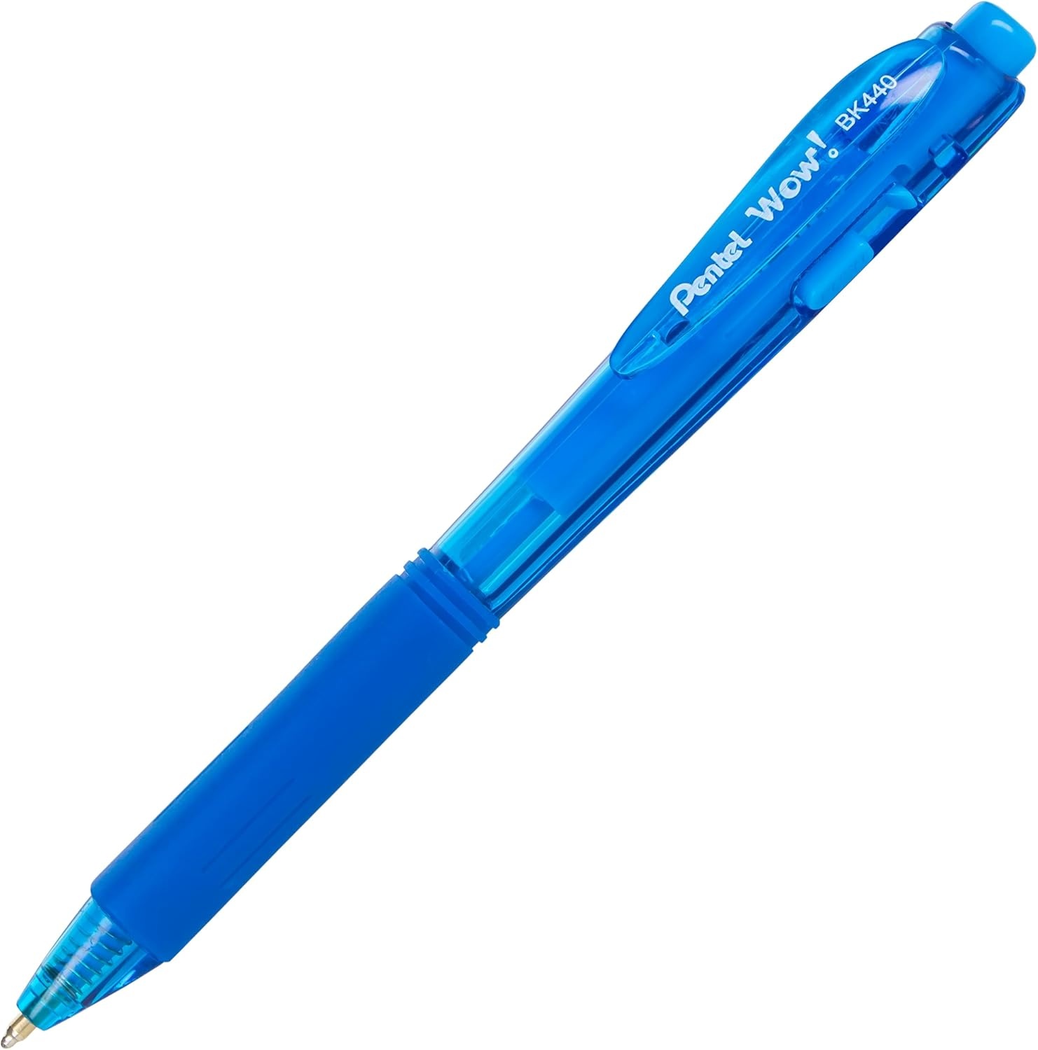 image:imagePentel Wow Retractable Ballpoint Pen 10mm Medium Line Sky Blue Ink Box of 12 BK440S