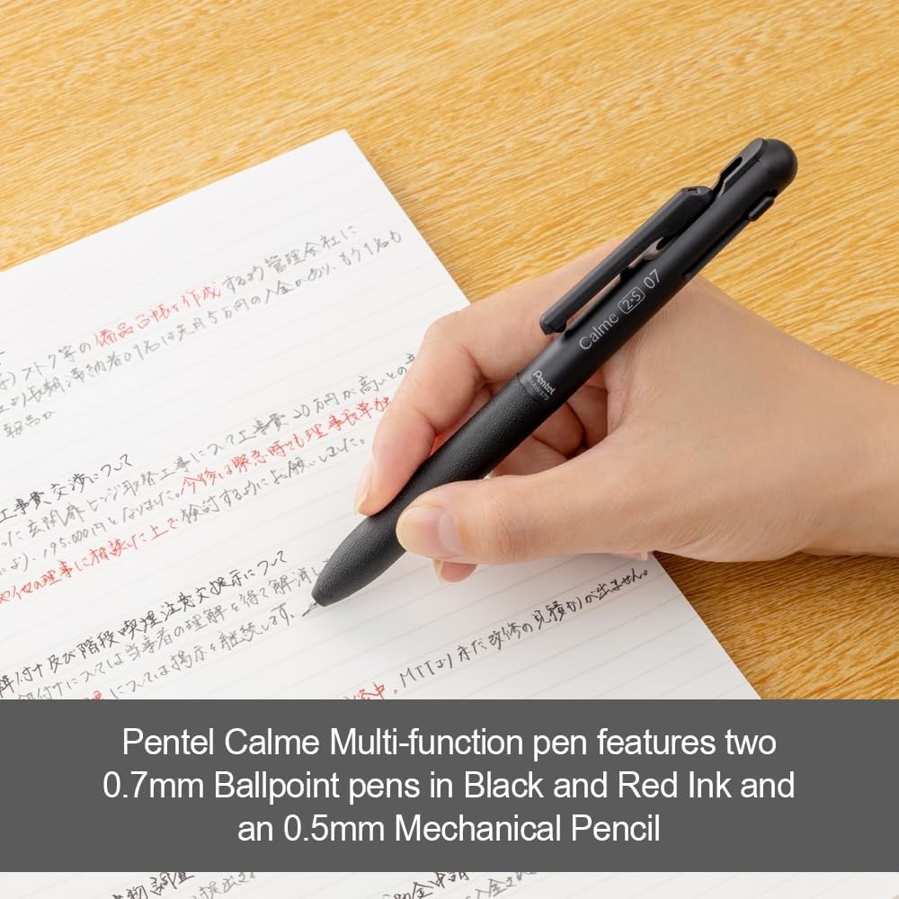 image:imagePentel XBXAC35W Calme TriColor Ballpoint Pen 002 inches 05 mm Grayish White 5 PiecesBlack Axle10