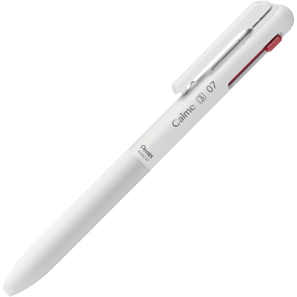 image:imagePentel BXAC37W Calme TriColor Ballpoint Pen 003 inches 07 mm Grayish White