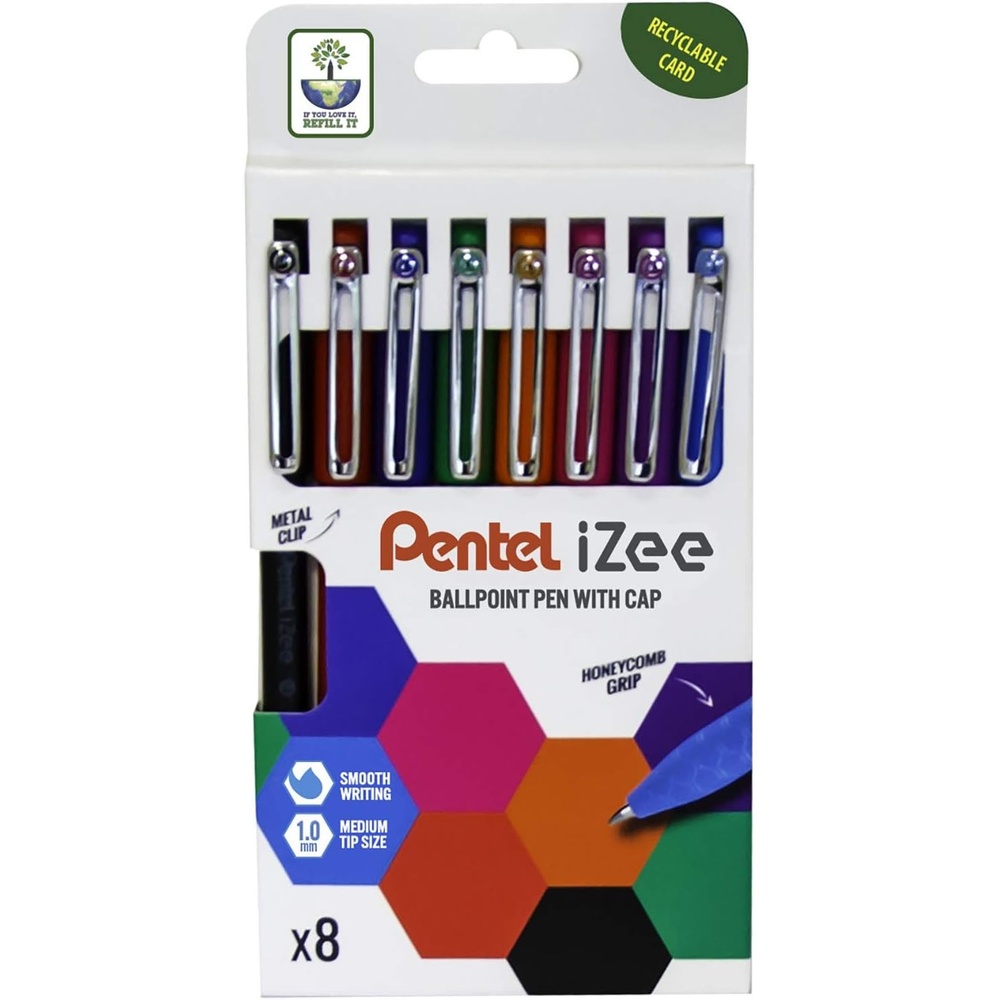 image:imagePentel iZee 10mm Ballpoint Assorted 8pc Wallet